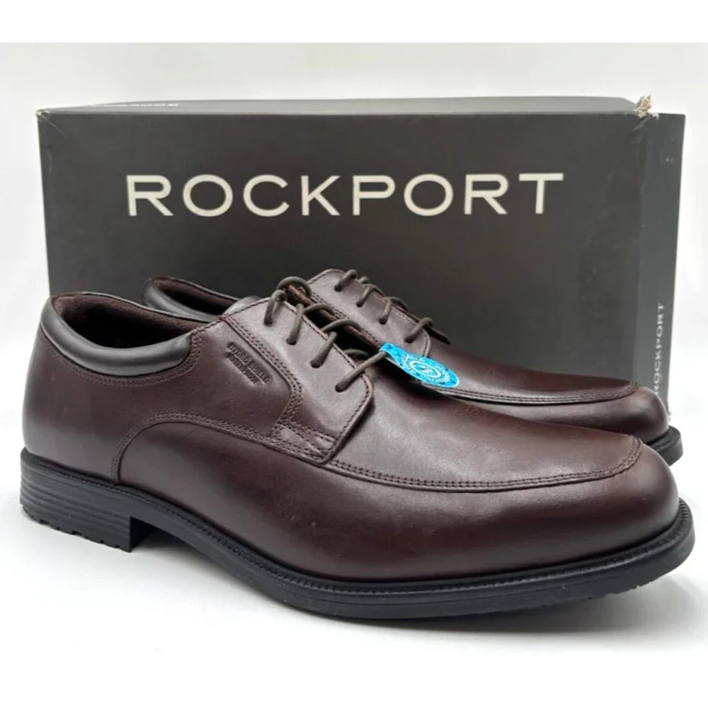 Rockport ESNTIAL DTL WP APRN V74294 Men's NEW Dress Shoe Brown US Size 12M